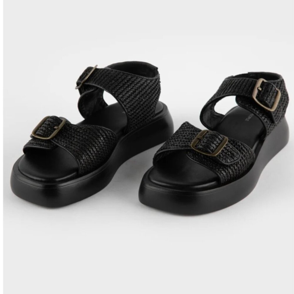 Free People Women's Black Mandi Quarter Strap Sandal